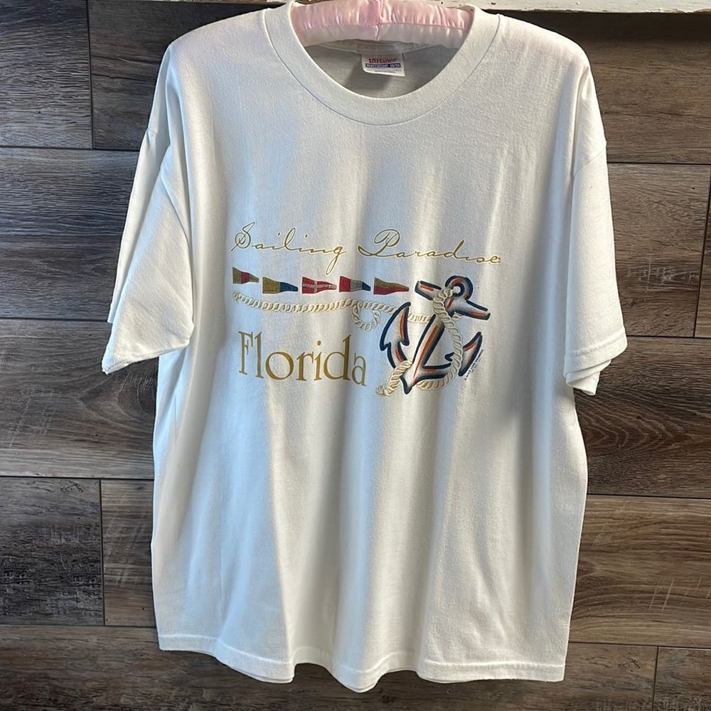 Hanes TShirt “Sailing Paradise Florida” , Size Adult Large, Unisex